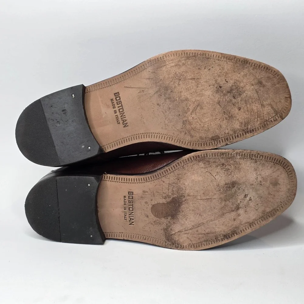 Bostonian Luxe Oxford Men's Shoes Size 9.5 W Brown‎ Leather Dress Lace Up Italy